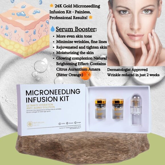 Micro-Infusion System Face, Lips (1Micro Tool + 2Serums) Antiaging Derma Stamp - Picture 7 of 10